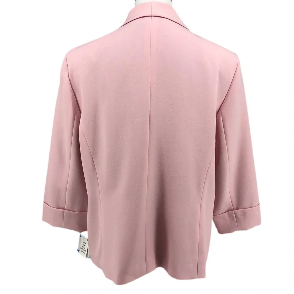 Kasper Pink Tutu Open Front 3/4 Cuffed Sleeve Blazer Jacket - Picture 4 of 8